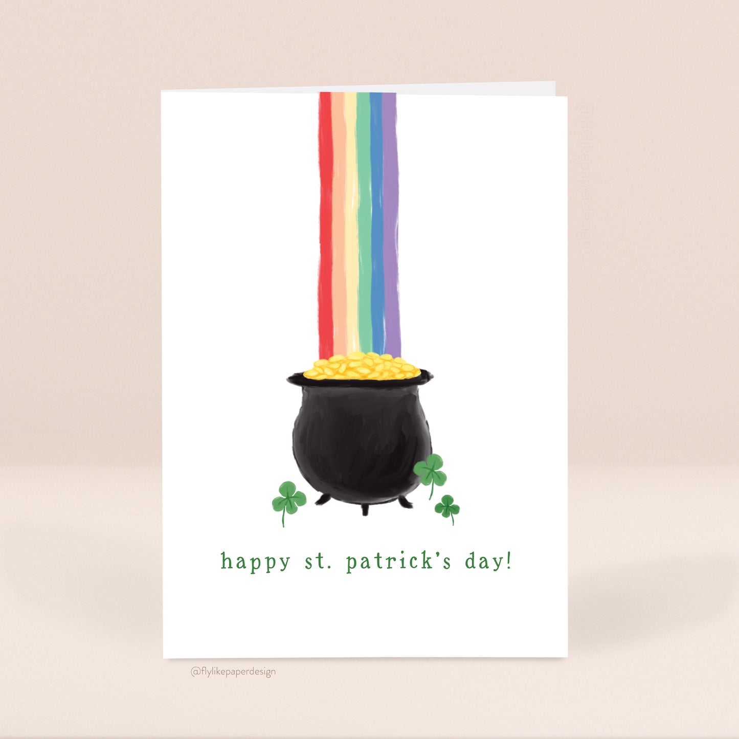 Pot of Gold and Rainbow St. Patrick's Day Card