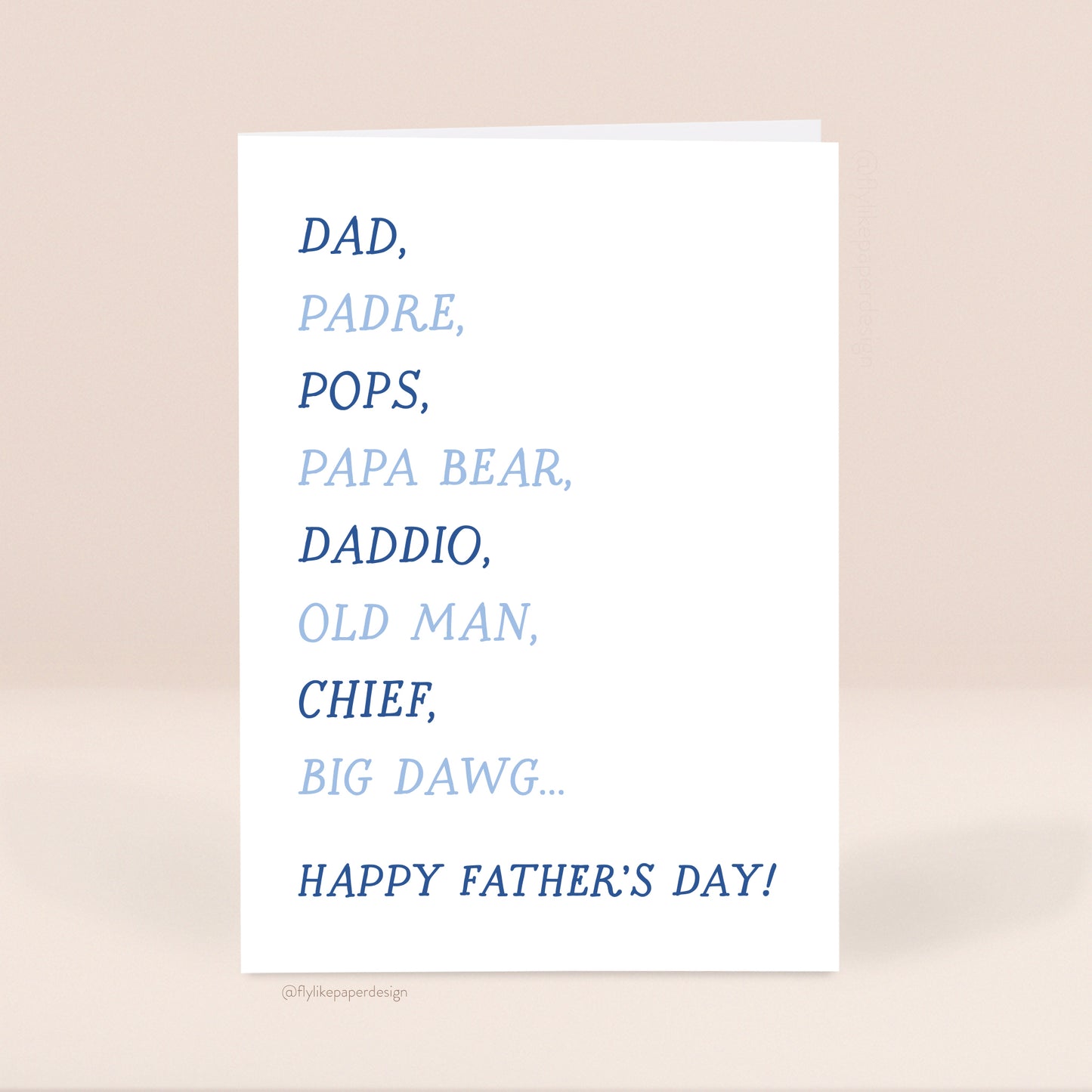 Words for Dad Father's Day Card
