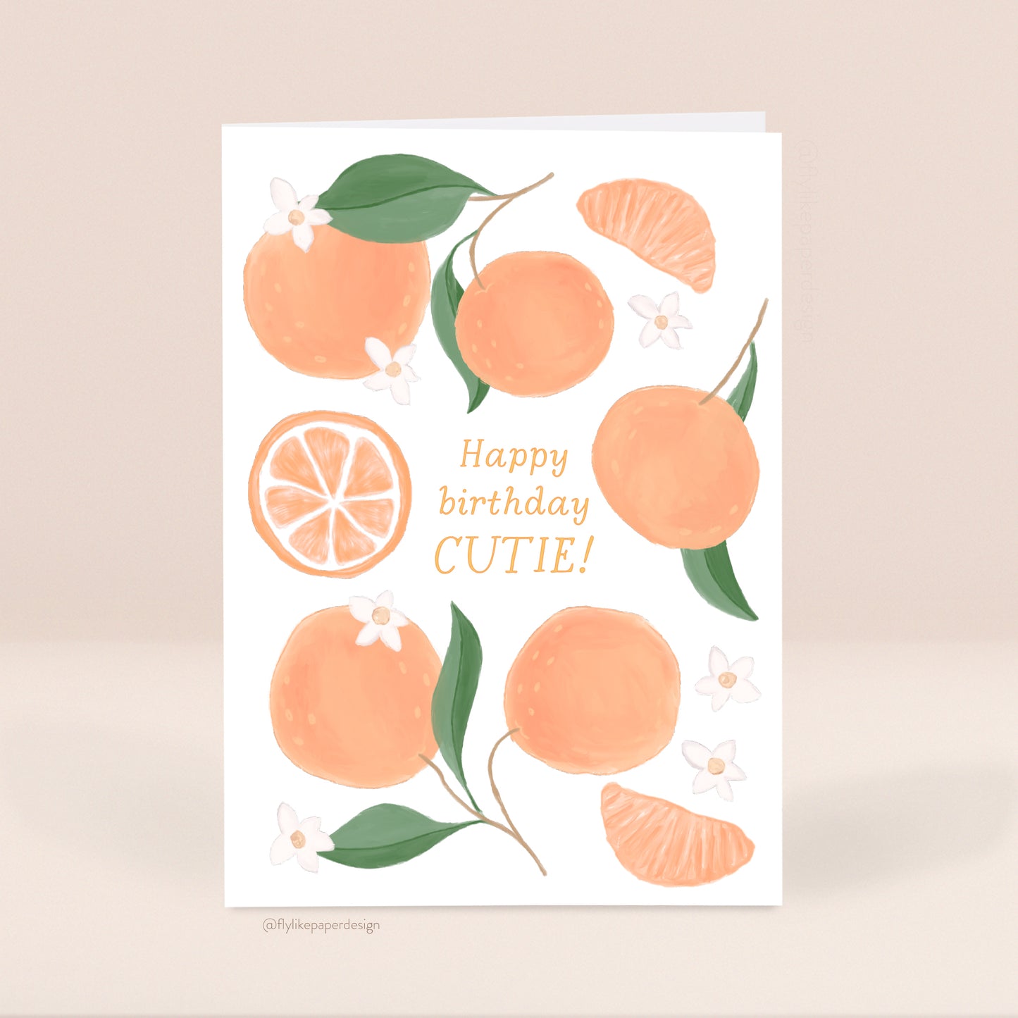 Orange Cutie Birthday Card