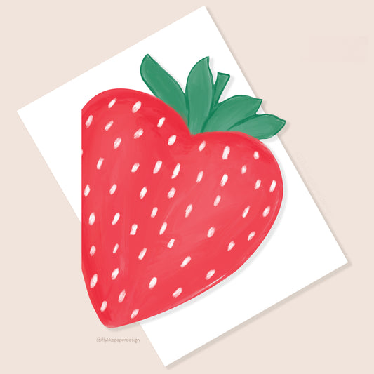 Strawberry Heart Valentine Card