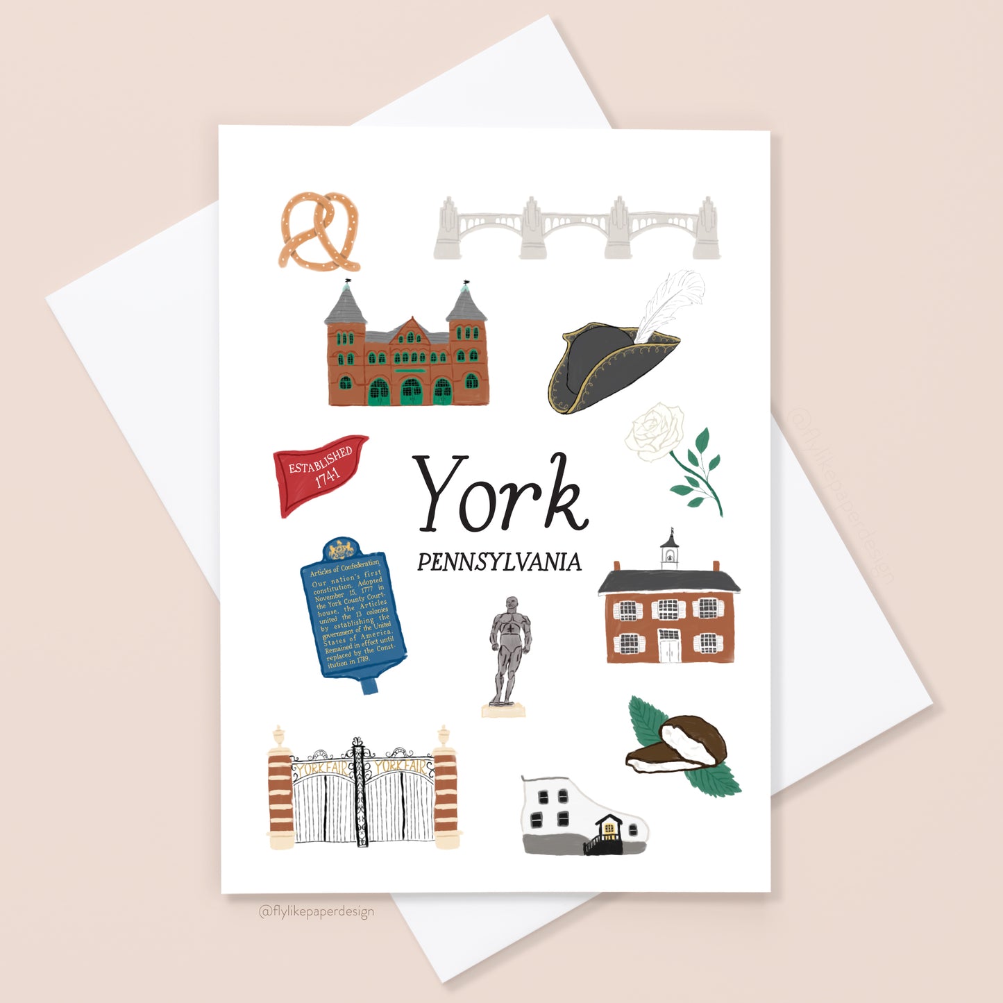 York Pennsylvania Icons Card