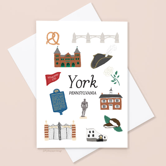 York Pennsylvania Icons Card