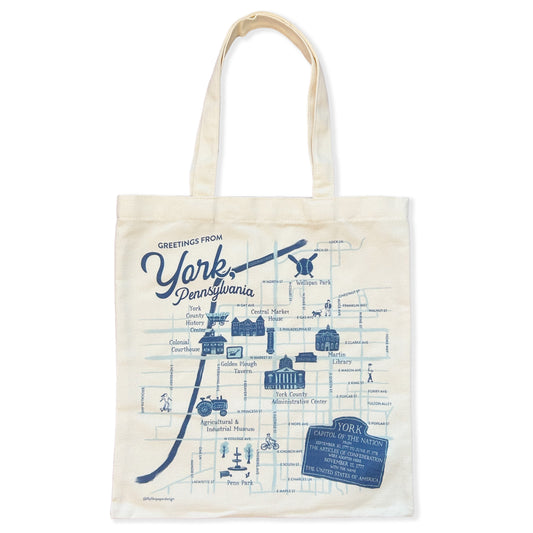 York Street Map Tote Bag