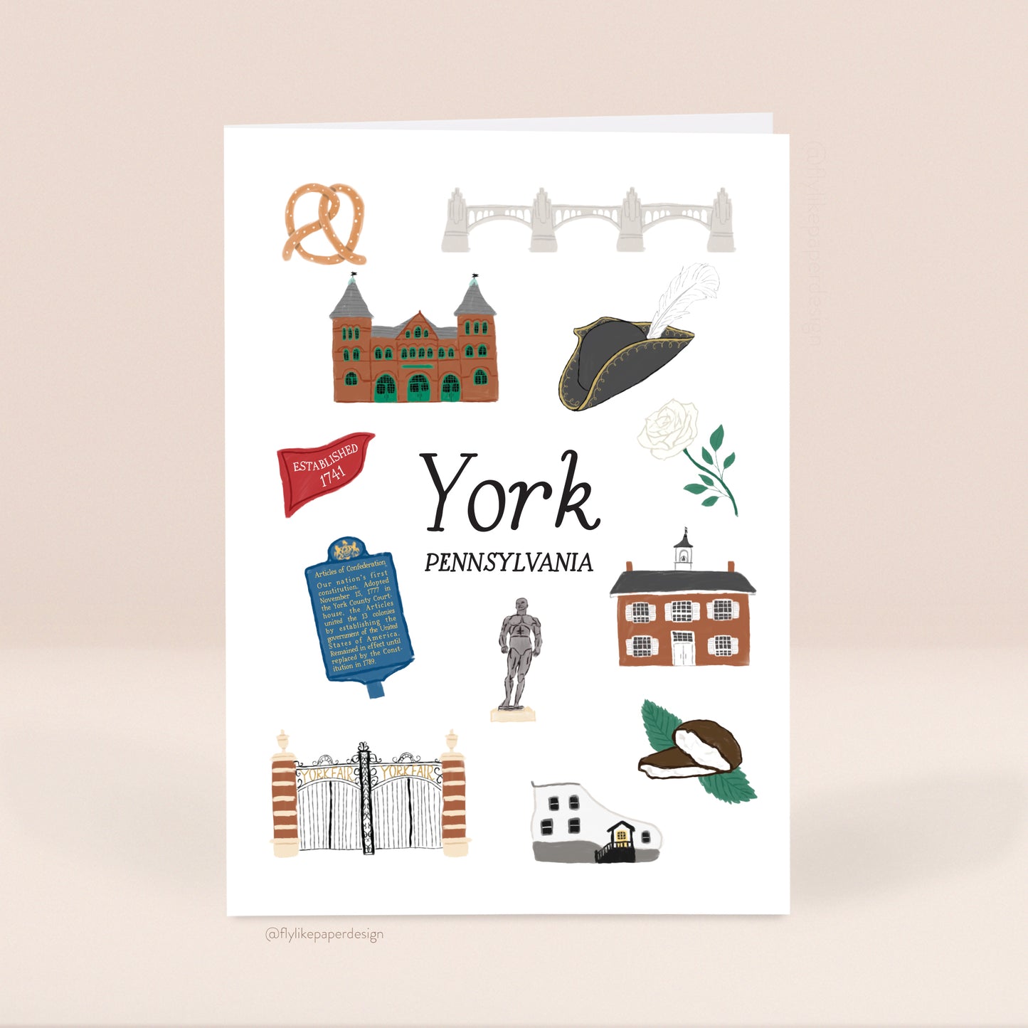 York Pennsylvania Icons Card