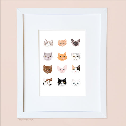 Cat Faces Print