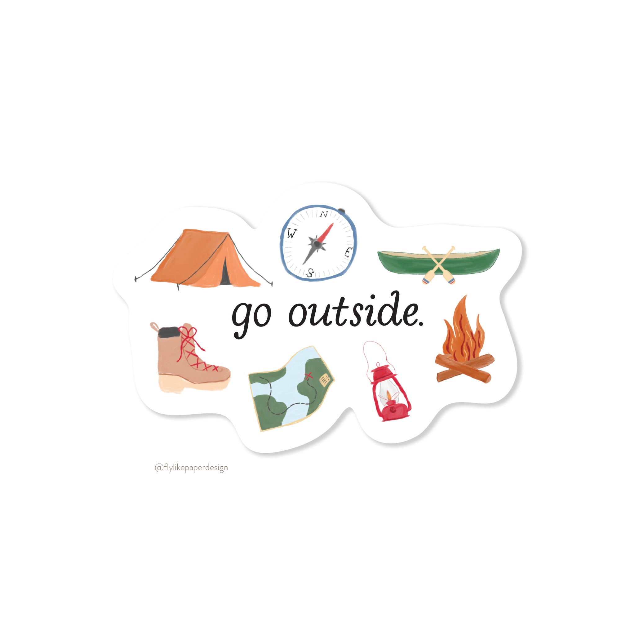 Go Outside Sticker – Fly Like Paper Design Shop