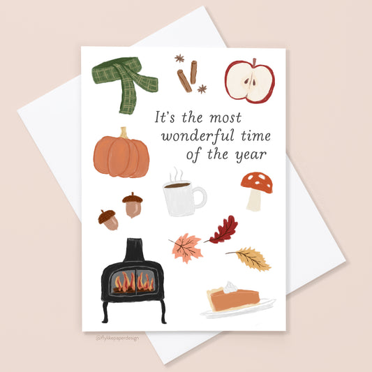 Most Wonderful Time Fall Autumn Card