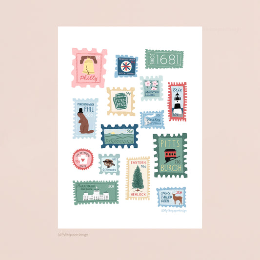 Pennsylvania Stamps Print